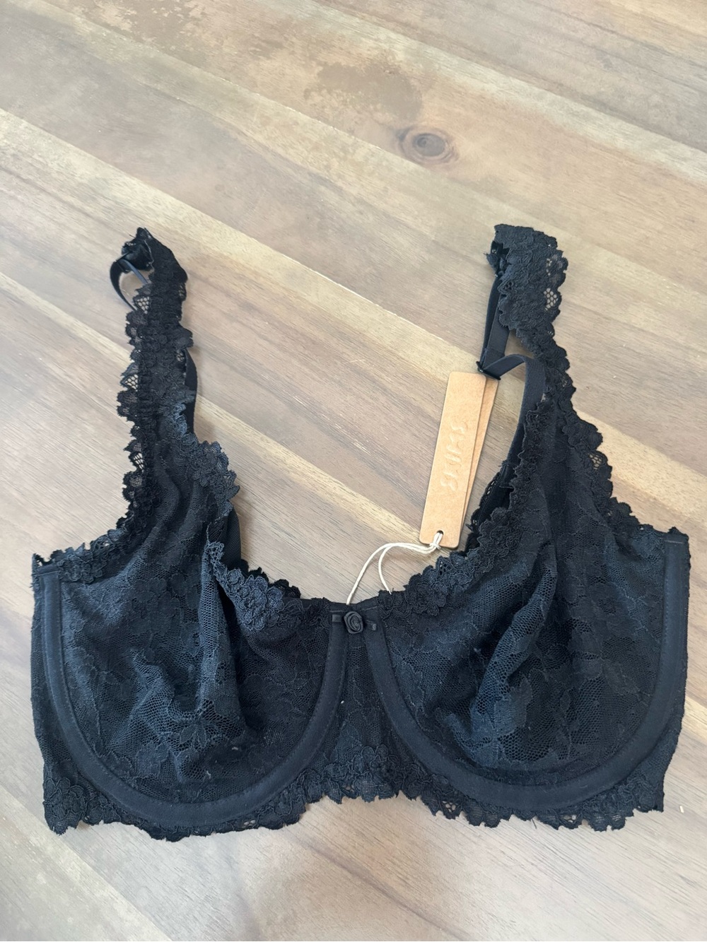 Black Lace Underwire Bra - Unbranded